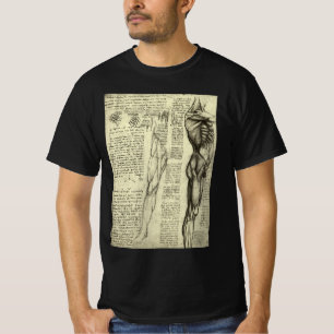 Camiseta Anatomia Humana de Leonardo da Vinci Músculos Masc