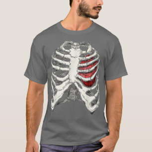 Camiseta Anatomia humana Esqueleto humano do coração