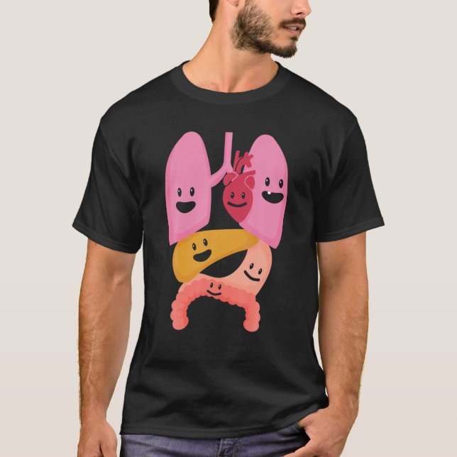 Camiseta Anatomia Humana Pulmonar Estruturas Corporais (Frente)