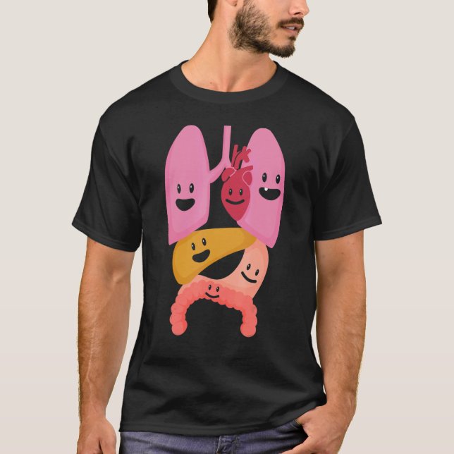 Camiseta Anatomia Humana Pulmonar Estruturas Corporais (Frente)