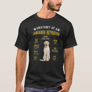 Camiseta Anatomia Labrador Retriever Para Mulheres Homens
