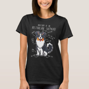 Camiseta Anatomia pastora australiana Pet Aussie Dog M