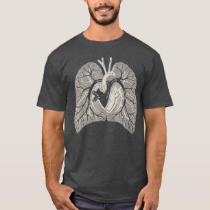 Camiseta Anatomia pulmonar Pulmões humanos Vintage
