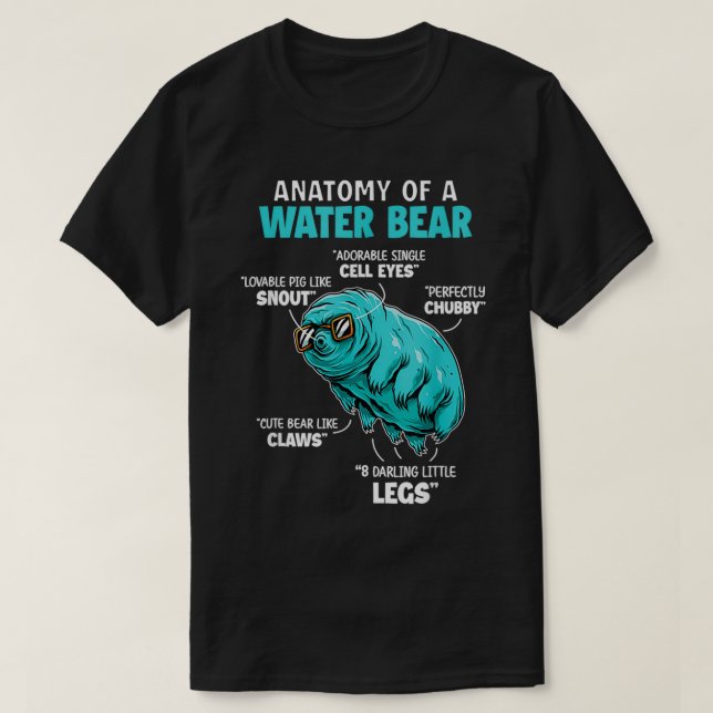 Camiseta Anatomia Tardígrada Urso Engraçado (Frente do Design)