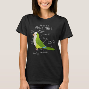 Camiseta Anatomia verde do papagaio, Pet Monk B engraçado e
