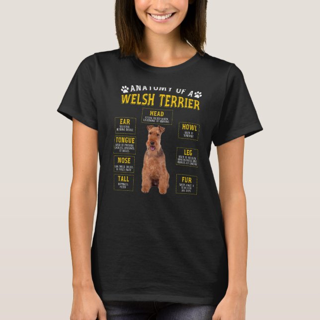 Camiseta Anatomia Welsh Terrier Para Homens (Frente)