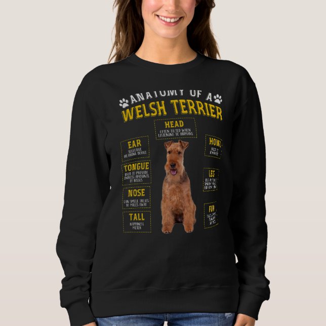 Camiseta Anatomia Welsh Terrier Para Homens (Frente)