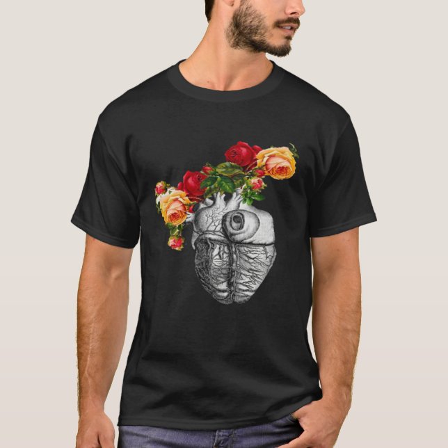 Camiseta Anatomical Heart And Flowers Show Your Love Women  (Frente)