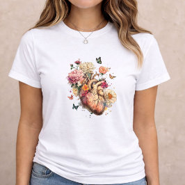 Camiseta Anatomical Heart Floral Art