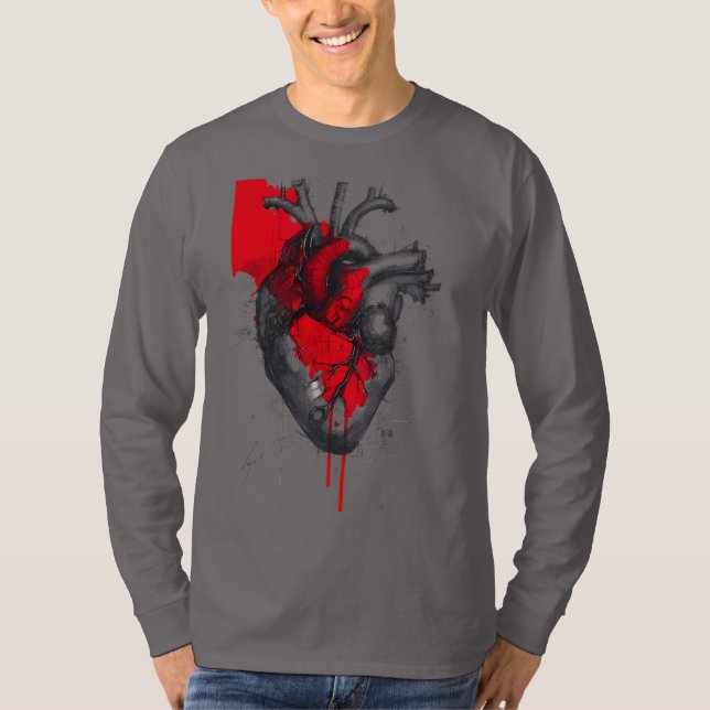 Camiseta Anatomical Heart Trash Polka Art Long Sleeve (Frente)