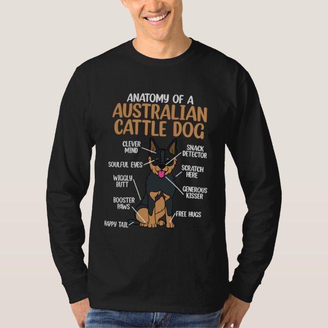 Camiseta Anatomy Of A Australian Cattle Dog (Frente)