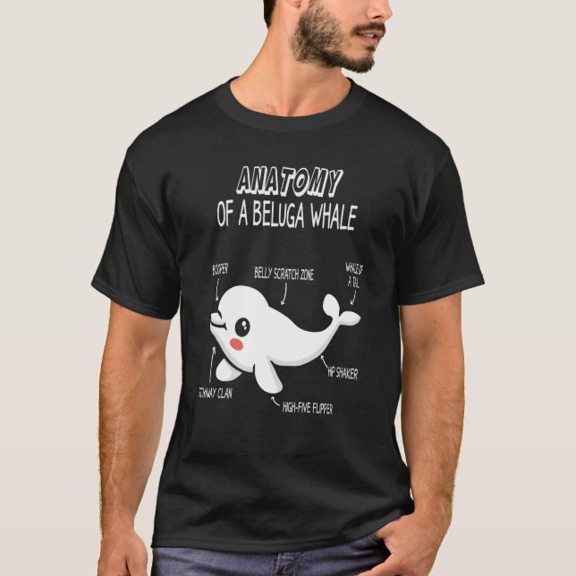 Camiseta Anatomy Of A Beluga Whale Beluga White Whale narwh (Frente)