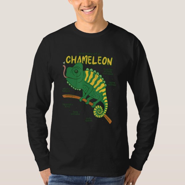 Camiseta Anatomy of a Chameleon Lizard Retilien (Frente)