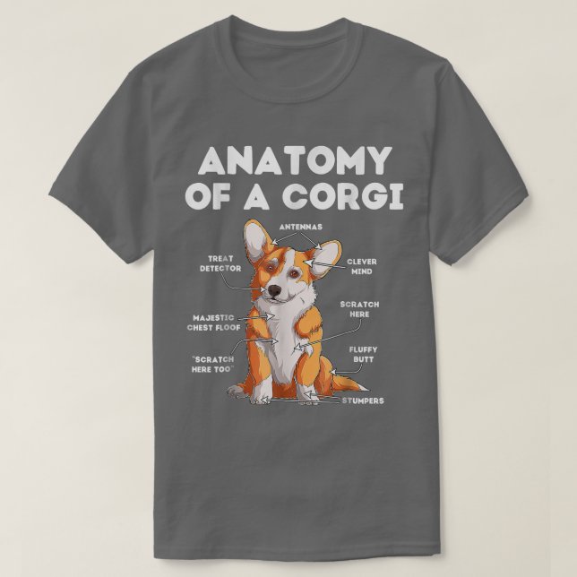 Camiseta Anatomy of a Corgi  (Frente do Design)