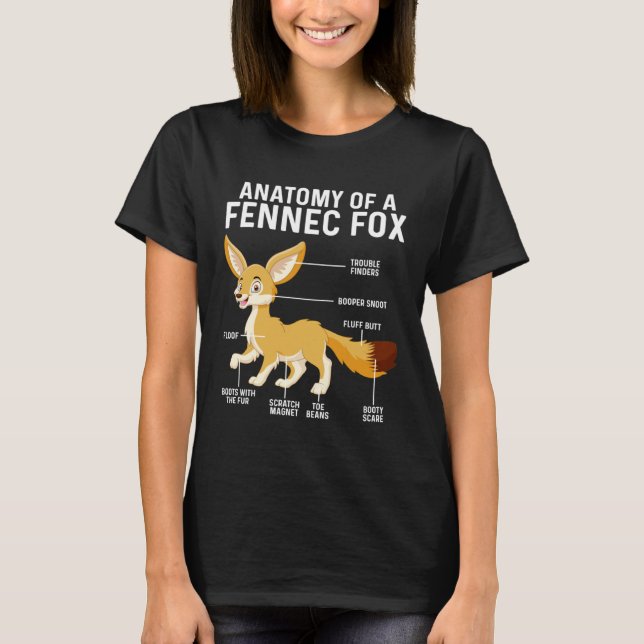 Camiseta Anatomy Of A Fennec Fox  Fennec Foxes (Frente)