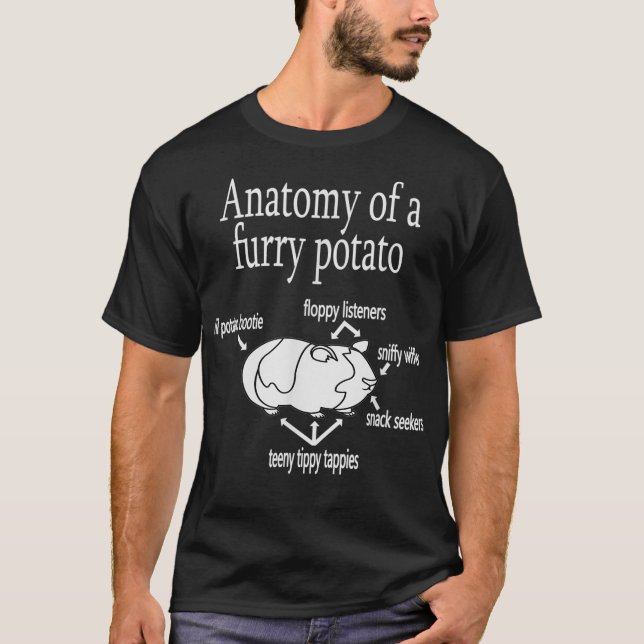 Camiseta Anatomy of a furry potato  Guinea Pig  (Frente)