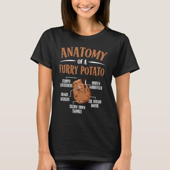 Camiseta Anatomy Of A Furry Potato Guinea Pig  2 (Frente)