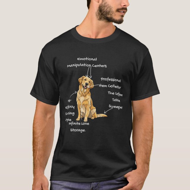 Camiseta Anatomy of a Golden Retriever - Funny Dog Mom/Dad  (Frente)
