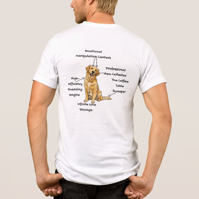 Camiseta Anatomy of a Golden Retriever - Funny Dog Mom/Dad  (Verso)