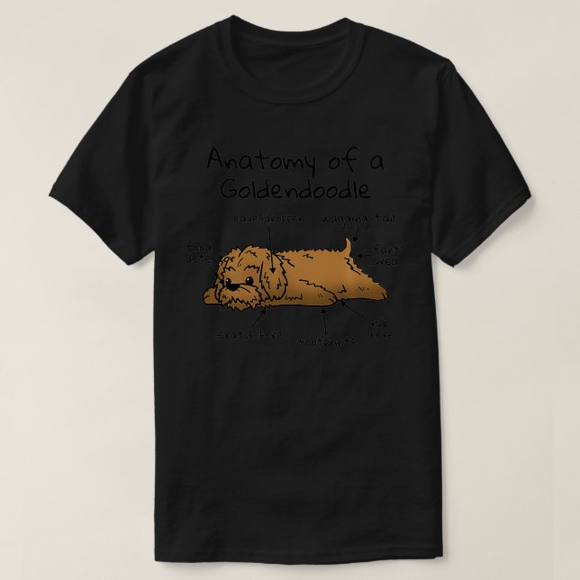 Camiseta Anatomy Of A Goldendoodle Dog Premium  (Frente do Design)