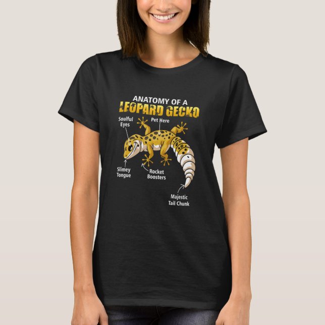 Camiseta Anatomy Of A Leopard Gecko  Lizard Animal Reptile (Frente)