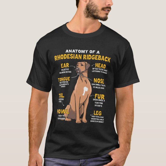 Camiseta Anatomy Of A Rhodesian Ridgeback For Dog (Frente)
