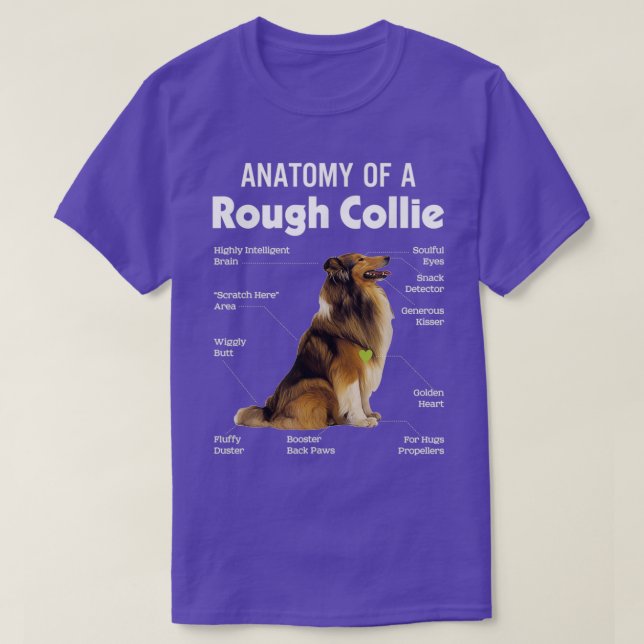 Camiseta Anatomy Of A Rough Collie Funny Dog Puppy Gift  (Frente do Design)