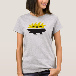 Camiseta Ancap flag Logotipo do Porcupine logótipo preto e