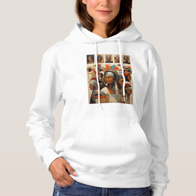 Camiseta Ancestral Faces/Artistic White Sweatshirt (Frente)