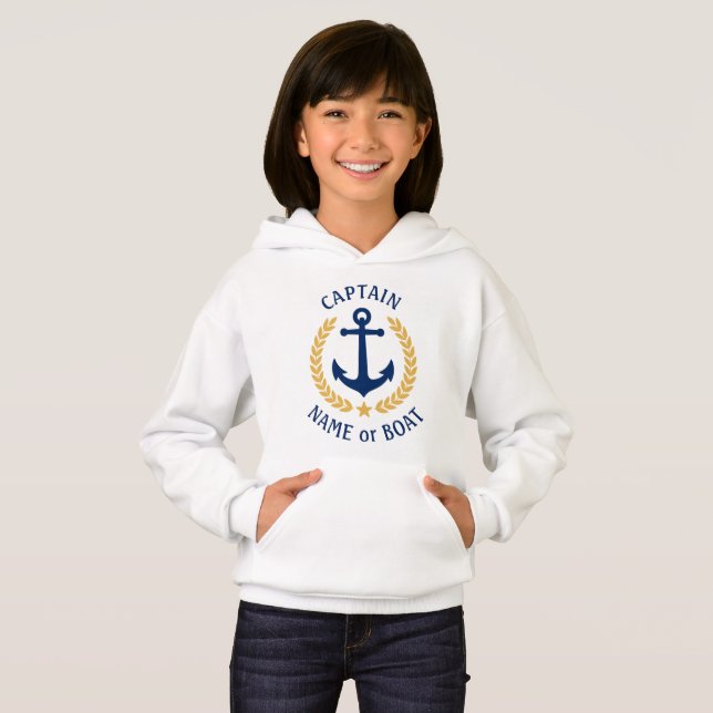 Camiseta Anchor Boat Capitão Dourada Laurel Girls White (Frente Completa)