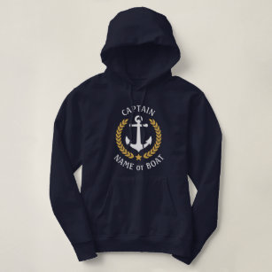 Camiseta Anchor Boat Capitão Marinho Blue Dourado Laurel