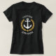 Camiseta Anchor Boat ou Capitão Nome Dourado Laurel Star Bl (Frente do Design)