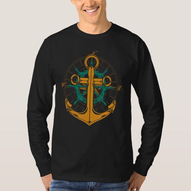Camiseta Anchor Dirigente de vela Roda Dirigente do Navegad (Frente)