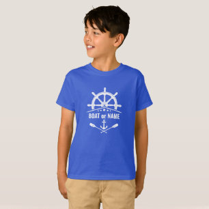 Camiseta Anchor Oars Navio Roda Barco ou Nome Lapis Azul