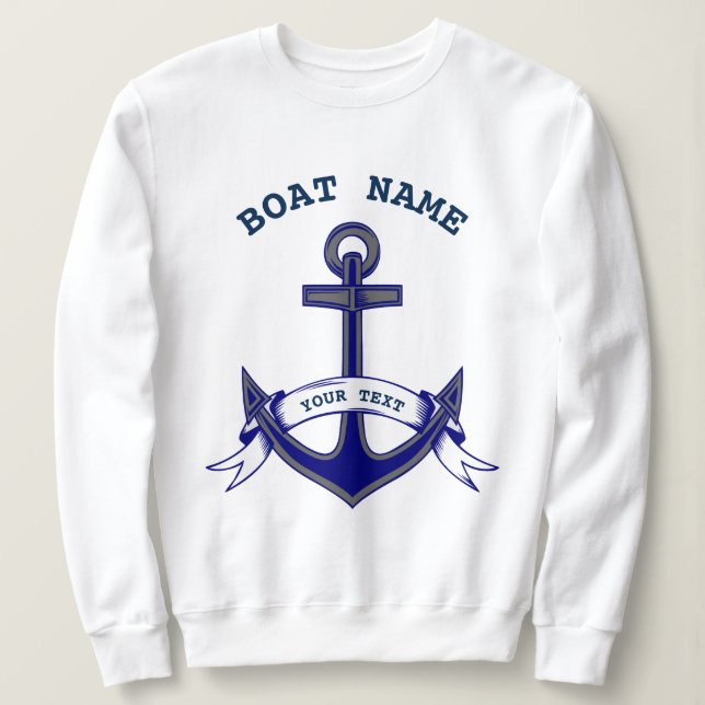 Camiseta Anchor Personalizado Escada Branca Azul Náutica (Frente do Design)
