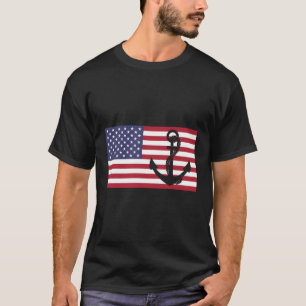 Camiseta Anchor U.A. Bandeira Americana Mar Patriótico E