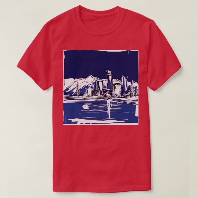 Camiseta Anchorage Alaska Blue Abstrato Art TSirt (Frente do Design)