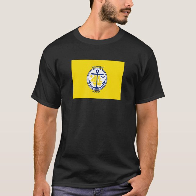 Camiseta Anchorage Alaska Flag (Frente)