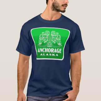 Camiseta Anchorage Alaska Retro Bird Crachá Green