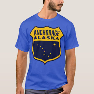 Camiseta Anchorage Alaska Retro Shield Amarelo