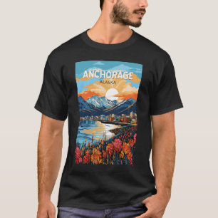 Camiseta Anchorage Alaska Viagem Art Vintage