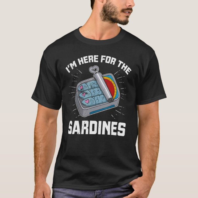 Camiseta Anchovas de sardinha pratos de peixe enlatado culi (Frente)