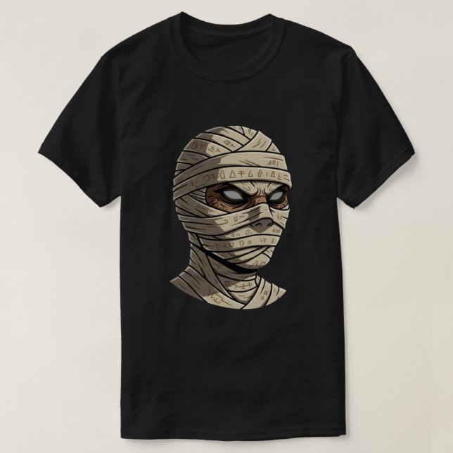 Camiseta Ancient Cursed Mummy - Mystical Hieroglyphic Wraps (Frente do Design)