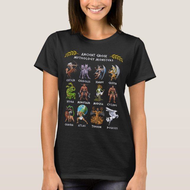 Camiseta Ancient Greek Mythology Monsters (Frente)