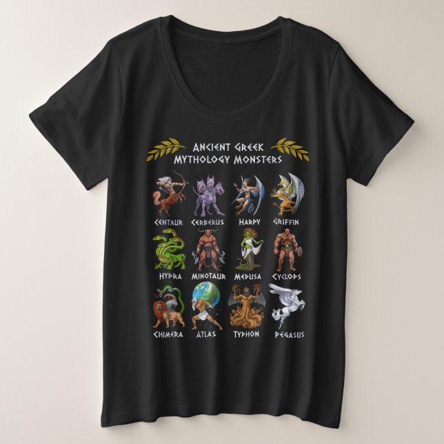 Camiseta Ancient Greek Mythology Monsters (Frente do Design)