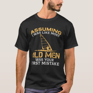 Camiseta Anciões engraçados que ama Windsurfing