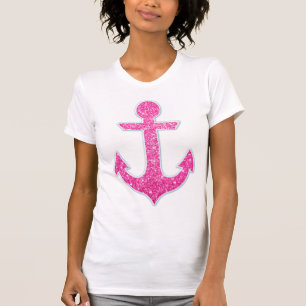 Camiseta Âncora brilhante rosa
