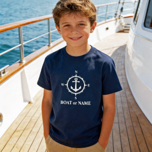 Camiseta Âncora de Banda Náutica ou Marinho de Nome