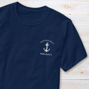 Camiseta Âncora de barco clássico captura Marinho azul