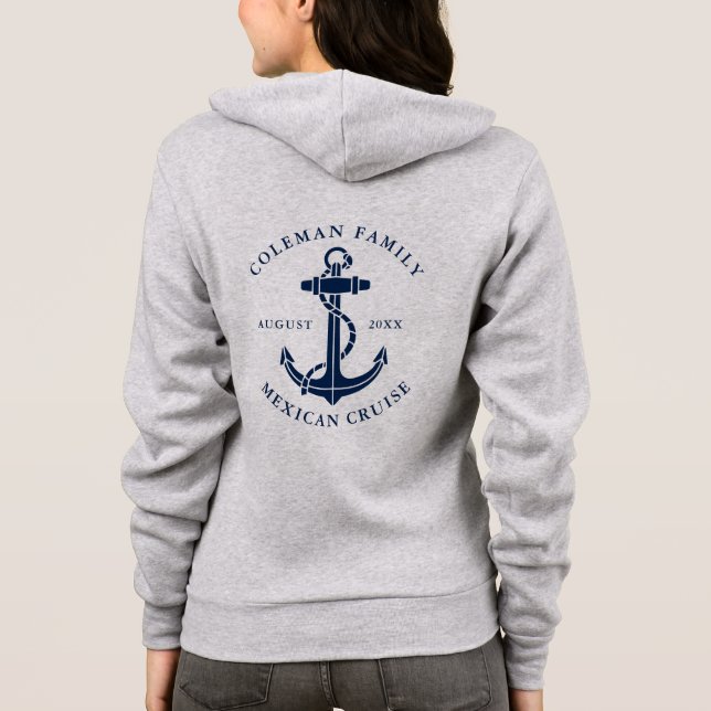 Camiseta Âncora de barco de cruzeiro personalizada para a f (Verso)